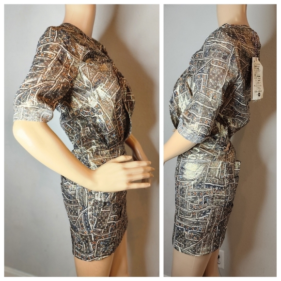 NWT Isabel Marant × H&M Silk mini dress. Cutout elastic back. Size 4. - Picture 6 of 17